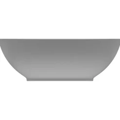vidaXL Wastafel ovaal 40x33 cm keramiek mat lichtgrijs