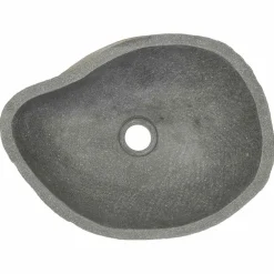 vidaXL Wastafel ovaal (37-46)x(29-36) cm riviersteen