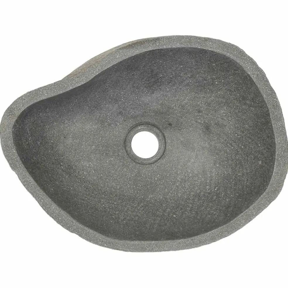 vidaXL Wastafel ovaal (37-46)x(29-36) cm riviersteen