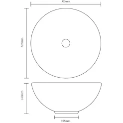vidaXL Wastafel rond keramiek wit