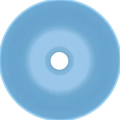 vidaXL Wastafel rond keramiek lichtblauw
