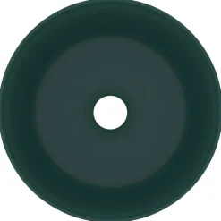 vidaXL Wastafel rond 40x15 cm keramiek mat donkergroen