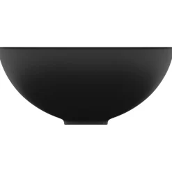 vidaXL Wastafel rond 32,5x14 cm keramiek matzwart