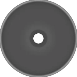 vidaXL Wastafel rond 32,5x14 cm keramiek mat donkergrijs