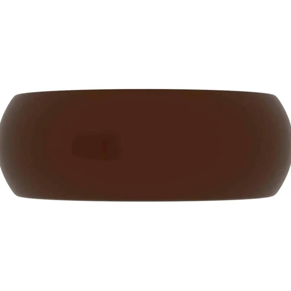 vidaXL Wastafel rond 40x15 cm keramiek mat donkerbruin
