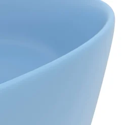 vidaXL Wastafel rond 40x15 cm keramiek mat lichtblauw