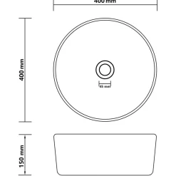 vidaXL Wastafel rond 40x15 cm keramiek mat lichtblauw