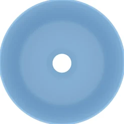 vidaXL Wastafel rond 40x15 cm keramiek mat lichtblauw