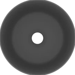 vidaXL Wastafel rond 40x15 cm keramiek mat donkergrijs