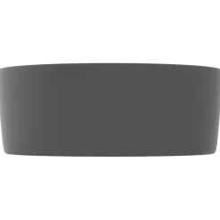 vidaXL Wastafel rond 40x15 cm keramiek mat donkergrijs
