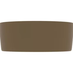 vidaXL Wastafel rond 40x15 cm keramiek matcrème