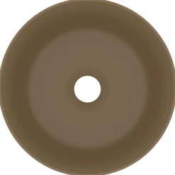 vidaXL Wastafel rond 40x15 cm keramiek matcrème