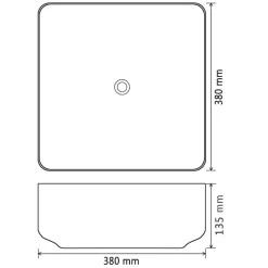 vidaXL Wastafel vierkant 38x38x13,5 cm keramiek zwart
