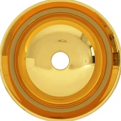 vidaXL Wastafel 28x10 cm keramiek goudkleurig