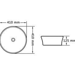 vidaXL Wastafel 41x12,5 cm keramiek zwart