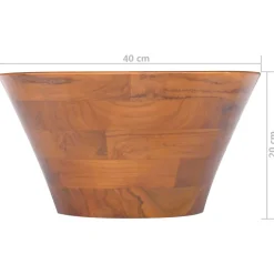 vidaXL Wastafel ø40x20 cm massief teakhout