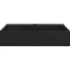 vidaXL Wastafel 50x38x11 cm gegoten mineraal/marmer matzwart