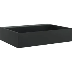 vidaXL Wastafel 50x38x11 cm gegoten mineraal/marmer matzwart