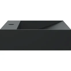 vidaXL Wastafel 50x38x11 cm gegoten mineraal/marmer matzwart