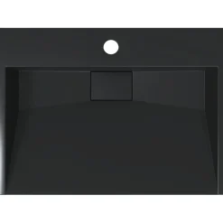 vidaXL Wastafel 50x38x11 cm gegoten mineraal/marmer matzwart