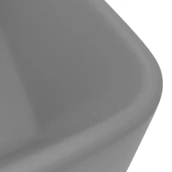 vidaXL Wastafel 41x30x12 cm keramiek mat lichtgrijs