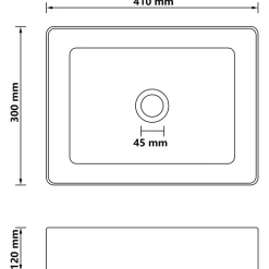 vidaXL Wastafel 41x30x12 cm keramiek mat lichtgrijs