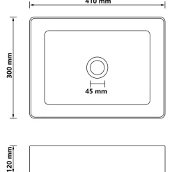 vidaXL Wastafel 41x30x12 cm keramiek matwit