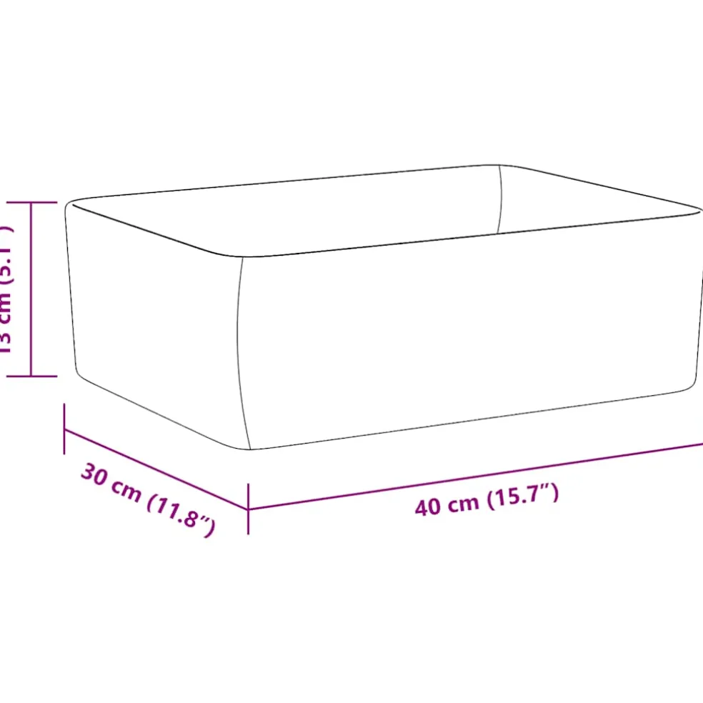 vidaXL Wastafel 40x30x13 cm keramiek zwart