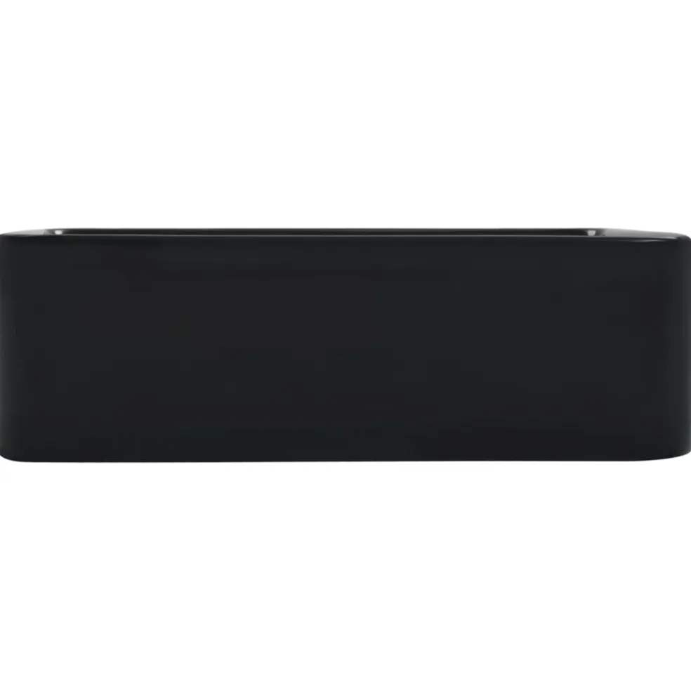 vidaXL Wastafel 40x30x13 cm keramiek zwart