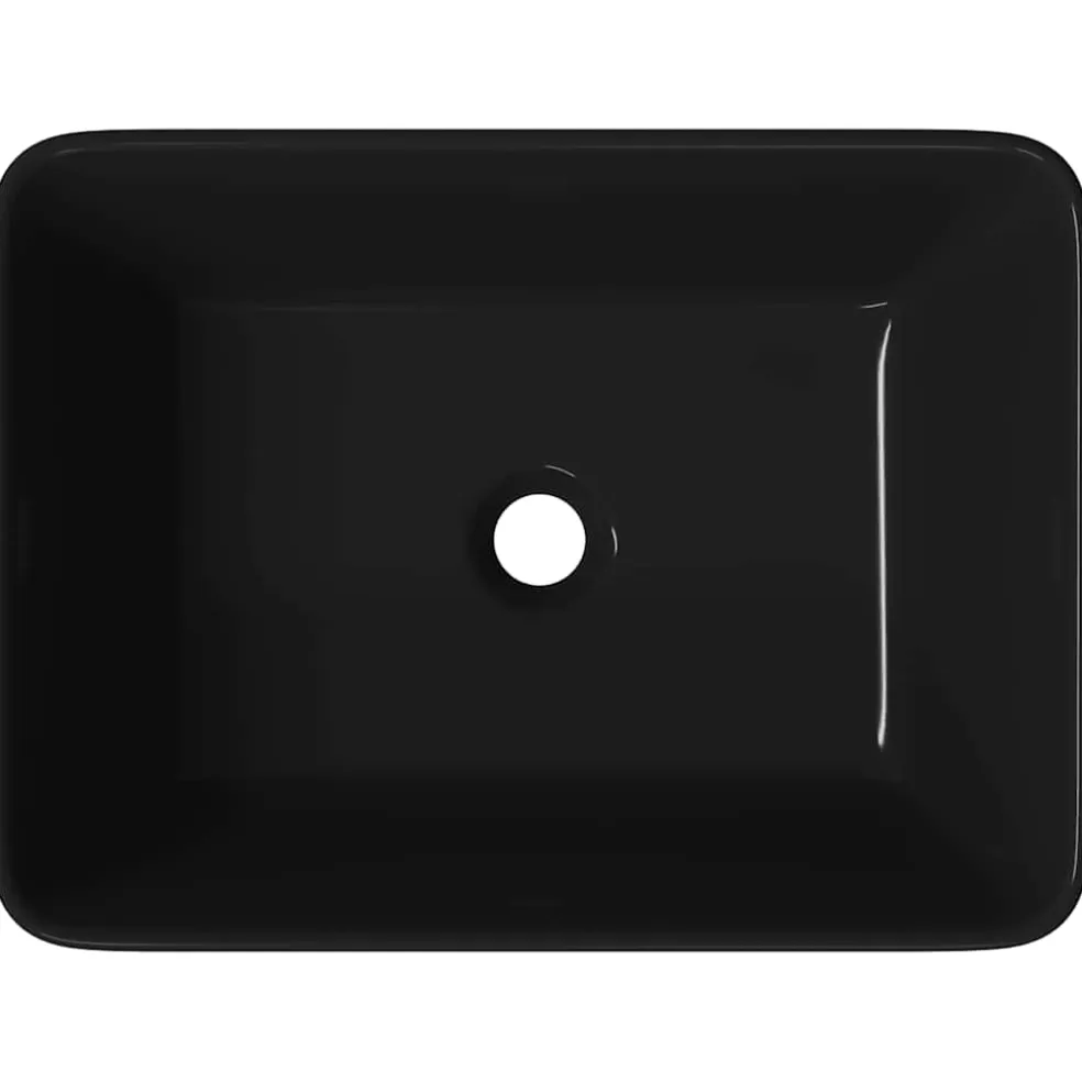 vidaXL Wastafel 40x30x13 cm keramiek zwart