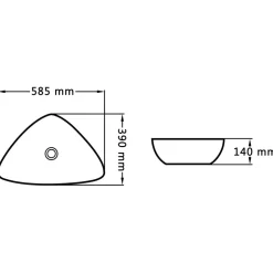 vidaXL Wastafel 58,5x39x14 cm keramiek wit