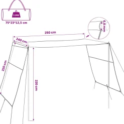 vidaXL Waterbestendige Tarp Groen 250 x 240 x 220 cm