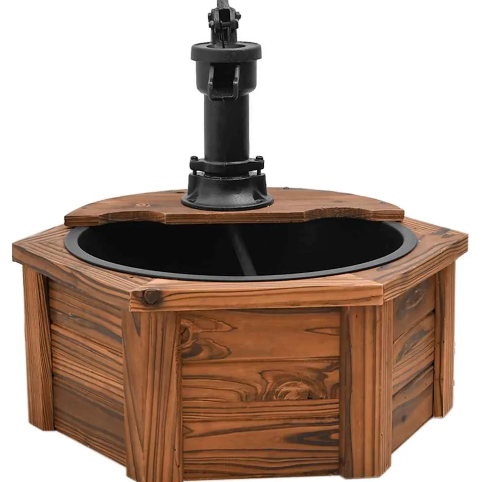vidaXL Waterfontein met pomp 57x57x53 cm massief vurenhout