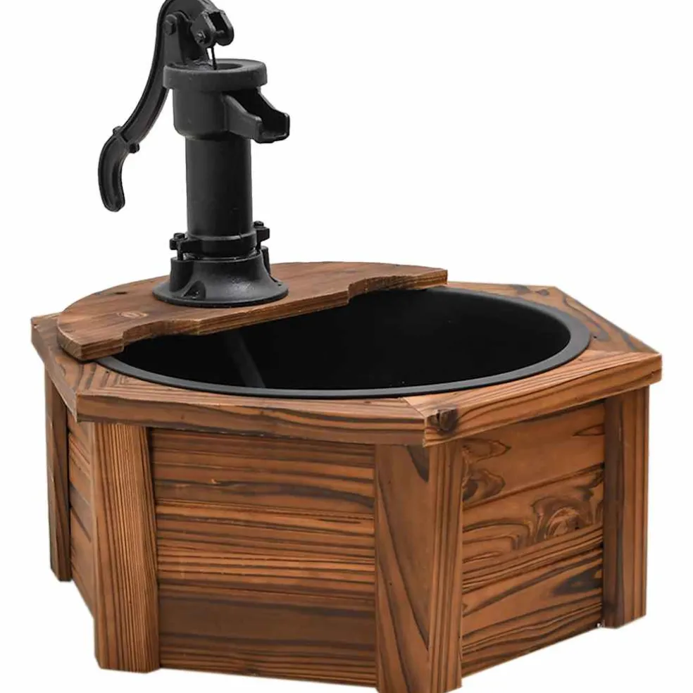 vidaXL Waterfontein met pomp 57x57x53 cm massief vurenhout