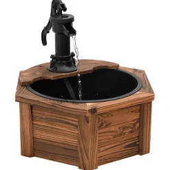 vidaXL Waterfontein met pomp 57x57x53 cm massief vurenhout