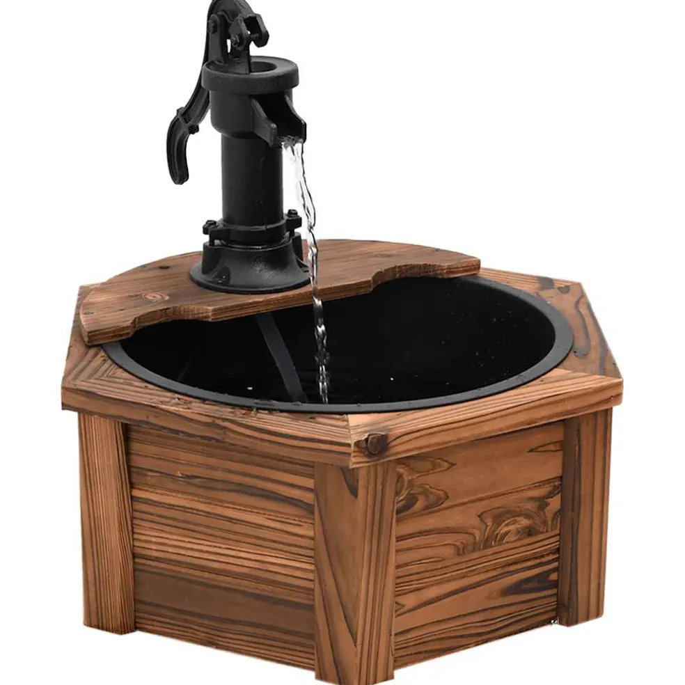 vidaXL Waterfontein met pomp 57x57x53 cm massief vurenhout