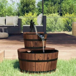 vidaXL Waterfontein met pomp 44,5x44,5x58 cm massief vurenhout
