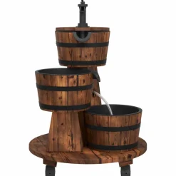 vidaXL Waterfontein met pomp en wieltjes 55x55x80 cm massief vurenhout
