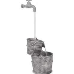 vidaXL Waterornament met kraan en emmers polyresin