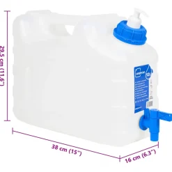 vidaXL Watertank met kraan en zeepdispenser 10 L kunststof