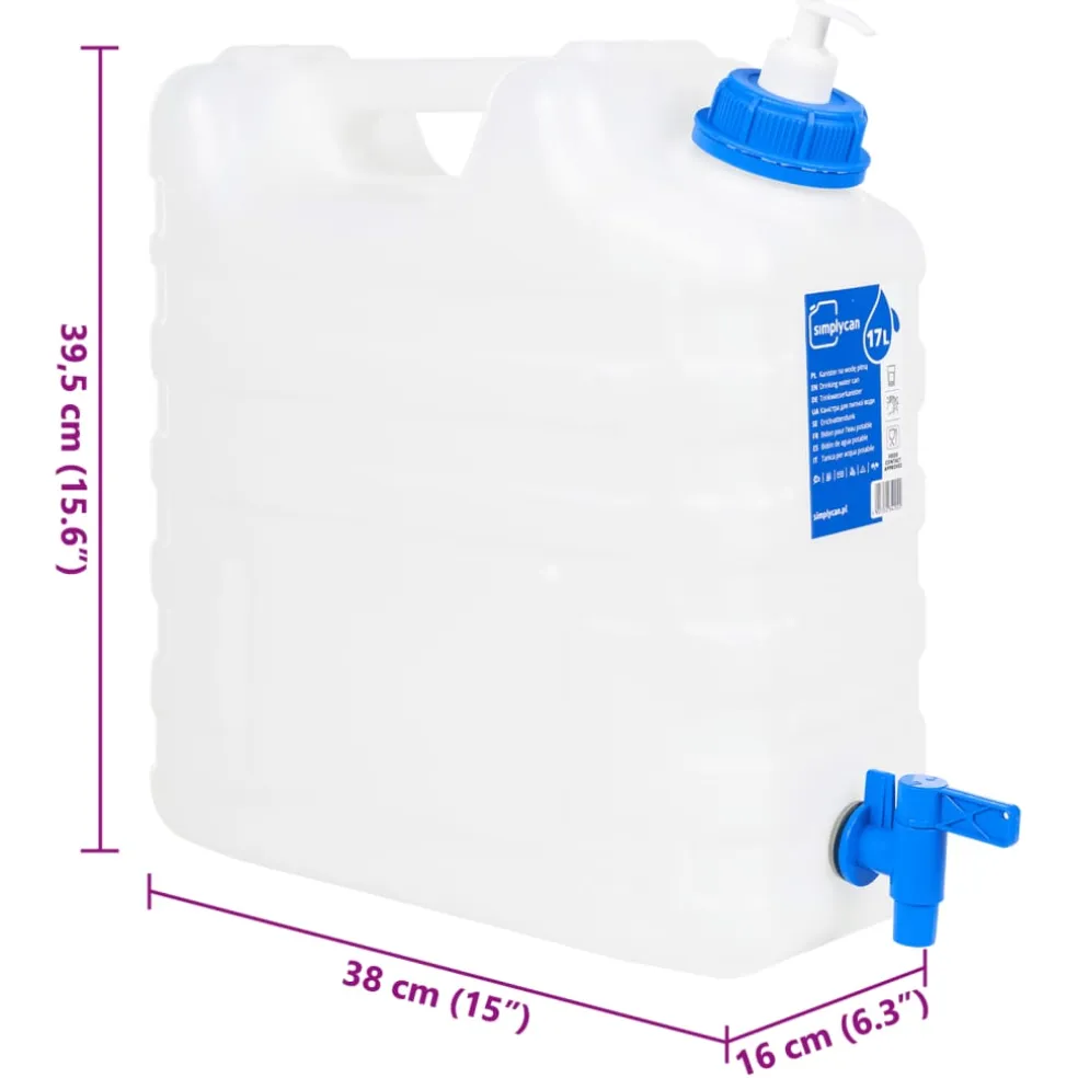 vidaXL Watertank met kraan en zeepdispenser 15 L kunststof