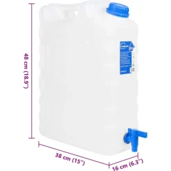 vidaXL Watertank met kraan 20 L kunststof transparant