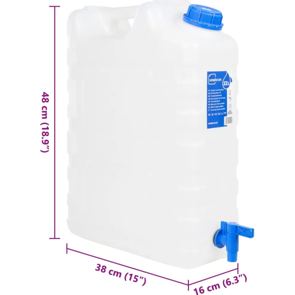 vidaXL Watertank met kraan 20 L kunststof transparant