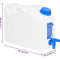 vidaXL Watertank met kraan 15 L kunststof transparant