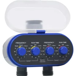 vidaXL Watertimer met dubbele uitgang en kogelkranen