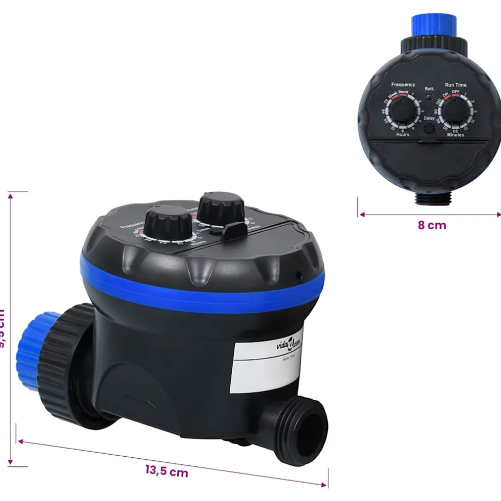 vidaXL Watertimer met enkele uitgang en kogelkranen
