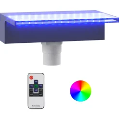 vidaXL Watervaloverlaat met RGB LED's 30 cm acryl