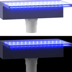 vidaXL Watervaloverlaat met RGB LED's 30 cm acryl
