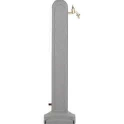 vidaXL Waterzuil met kraan steen-look lichtgrijs