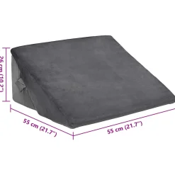 vidaXL Wedge Kussen Grijs 55 x 55 x 26 cm Traagschuim
